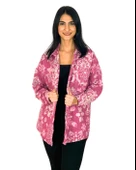 Kadın Tek Cepli Desenli Kalın Oduncu Ceket Gömlek (Pembe) thumbnail 1