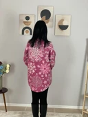 Kadın Tek Cepli Desenli Kalın Oduncu Ceket Gömlek (Pembe) thumbnail 5