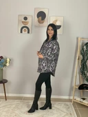 Kadın Tek Cepli Desenli Kalın Oduncu Ceket Gömlek (Eflatun-Haki) thumbnail 5