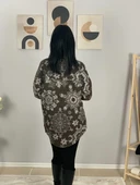 Kadın Tek Cepli Desenli Kalın Oduncu Ceket Gömlek (Kahve) thumbnail 6