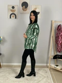 Kadın Tek Cepli Desenli Kalın Oduncu Ceket Gömlek (Yeşil) thumbnail 4