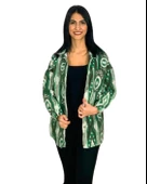 Kadın Tek Cepli Desenli Kalın Oduncu Ceket Gömlek (Yeşil) thumbnail 1