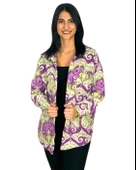 Kadın Tek Cepli Desenli Kalın Oduncu Ceket Gömlek (Mor) thumbnail 1