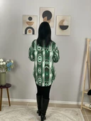 Kadın Tek Cepli Desenli Kalın Oduncu Ceket Gömlek (Yeşil) thumbnail 6