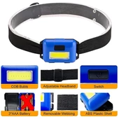 PS-T89 Mini Pilli COB LED 3 Mod Su Geçirmez Kafa Feneri Lambası thumbnail 2