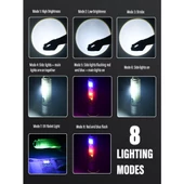 Profesyonel TG LED Güçlü 8 Modlu Type-C 1000 Lümen Polis Çakarlı Şarjlı El Feneri - 3