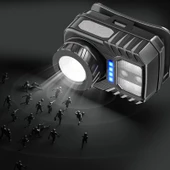 PeakStar PS-571 Sensör XPG COB LED USB Şarj Edilebilir Lityum Pilli Zoomlu Kafa Lambası - 4