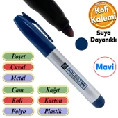 Kalıcı Çıkmaz Koli Kalemi Suya Dayanıklı İşaretleme Markalama Mavi Kalem Metal Cam Çuval Folyo - 1