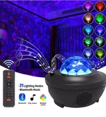 QASUL Bluetooth + USB Hoparlör Lazer Işıklı Sese Duyarlı Renkli Disko Parti Lambası - 2