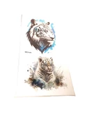 Hayal Sepeti Geçici Dövme 9,5x19CM Tattoo Minimal Tattoo Aksesuar Şık  KAPLAN MODELİ - 4
