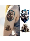 Hayal Sepeti Geçici Dövme 9,5x19CM Tattoo Minimal Tattoo Aksesuar Şık  KAPLAN MODELİ - 2
