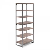 Dekoratif Banyo Rafı Açık Tasarım Ahşaplı Banyo Dolabı - 2