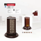 Çalışkan 102 Kahverengi Yuvarlak Arkadan Çıkışlı Soba thumbnail 2