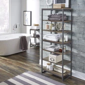 Dekoratif Banyo Rafı Açık Tasarım Ahşaplı Banyo Dolabı - 1