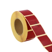 Tüvtürk Onaylı Kırmızı Kesik Reflektörlü Bant Gece Parlayan En 5 cm 10 Mt İkaz Fosforlu Reflektif thumbnail 4