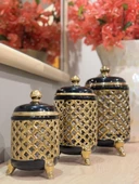 Roy King Azra Kavanoz 3'lü Set Siyah - 1