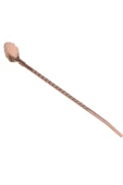 6'lı Bronz Pipetli Latte Kaşığı Kokteyl Kaşığı Ve Temizleme Fırçası, 22 Cm Yaprak Model thumbnail 6