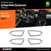 Renault Clio 5 Krom İç Kapı Kolu Çerçevesi 2019 2020 2021 2022 2023 2024 2025 thumbnail 1