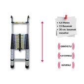 Endokon 440 cm. - 15  Basamaklı Kancalı Teleskopik Merdiven - I Tipi Uzayan Merdiven - 3