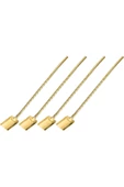 6'lı Gold Pipetli Latte Kaşığı Kokteyl Kaşığı Ve Temizleme Fırçası, 22 Cm Kürek Model - 1
