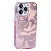 Apple iPhone 15 Pro Kılıf Kenar Bumper Parlak Desen Taşlı Esila Kapak - 3