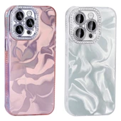 Apple iPhone 15 Pro Kılıf Kenar Bumper Parlak Desen Taşlı Esila Kapak - 6