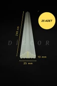 Dekoratif Boyanabilir 25 Adet 2,5 cm  Polistren Duvar Çıtası - 1