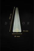Dekoratif Boyanabilir Montaja Hazır 2.5cm Duvar Çıtası Kolay Uygulanır Gönyeli Kesilmiş - 4