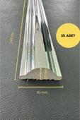 Dekoratif Polistren 25 Adet 4 Cm Gümüş Duvar Çıtası - 1