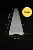 Dekoratif Boyanabilir 15 Adet 4 cm  Polistren Duvar Çıtası thumbnail 1