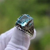 Aqua Taşlı  Gümüş Yüzük thumbnail 6