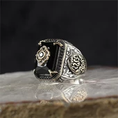 Siyah Zirkon Taşlı  Gümüş Yüzük thumbnail 4