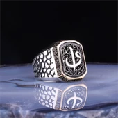 Elif Vav Yazılı  Gümüş Erkek Yüzük thumbnail 2