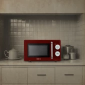 Kumtel Kırmızı Retro Mikrodalga Fırın 20L HM-08 - 3