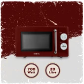 Kumtel Kırmızı Retro Mikrodalga Fırın 20L HM-08 - 2