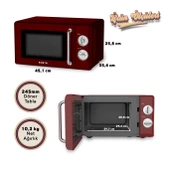 Kumtel Kırmızı Retro Mikrodalga Fırın 20L HM-08 - 4