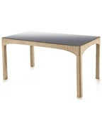 Omnipazar SY-2589 Bej Rattan Temperli Kapalı Camlı Masa Dikdörtgen 82153 - 1