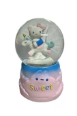 NETAVANTAJ Hello Kitty Unicorn Müzikli Işıklı Püskürtmeli Büyük Boy Kar Küresi - 1