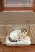 Peluş Kalorifer Petek Radyatör Yatağı Kedi Geniş Kedi-Köpek Kalorifer Yatağı, Hediye Paspas - 10
