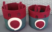2 ADET 18*30CM OYUNCAK SEPETİ EL EMEĞİ BORDO - 1