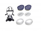 Drager Yarım Yüz Maskesi + Abek Filtre + Ffp2Filtre + Ped Kapağı - 1