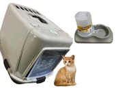 2 li set xxl kapalı kedi tuvaleti ve 1.5 litre mama su kabı - 1