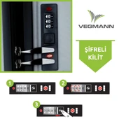 Vegmann Polipropilen (PP) Atlas Gri Büyük Boy Valiz thumbnail 3