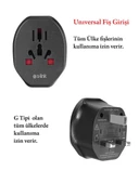 S-link SL-WL07 İngiliz Erkek Unııversal Dişi Siyah Priz Dönüştürücü Adaptör - 2