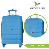 Vegmann Polipropilen (PP) Atlas Mavi Büyük Boy Valiz - 5