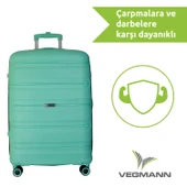 Vegmann Polipropilen (PP) Atlas Su Yeşili Büyük Boy Valiz - 7