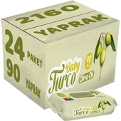 Baby Turco zeytinyağlı 90 Yaprak 24'lü Paket Islak Mendil - 1