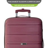 Vegmann Polipropilen (PP) Atlas Mürdüm Büyük Boy Valiz - 4