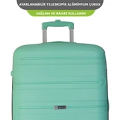 Vegmann Polipropilen (PP) Atlas Su Yeşili Büyük Boy Valiz - 3