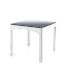 Omnipazar SY-2576 Beyaz Rattan Kare Kapalı Camlı Temperli Masa 82439 - 1